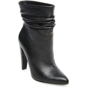Calysta Black Leather Bootie 7.5